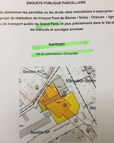 expropriation ligne 15 Sud Société du Grand Paris avocat tréfonds propriétaire exproprié dépréciation du surplus méthode Guillermain Demanche volume souterrain